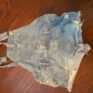 Free People  jean short overalls